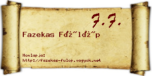 Fazekas Fülöp névjegykártya